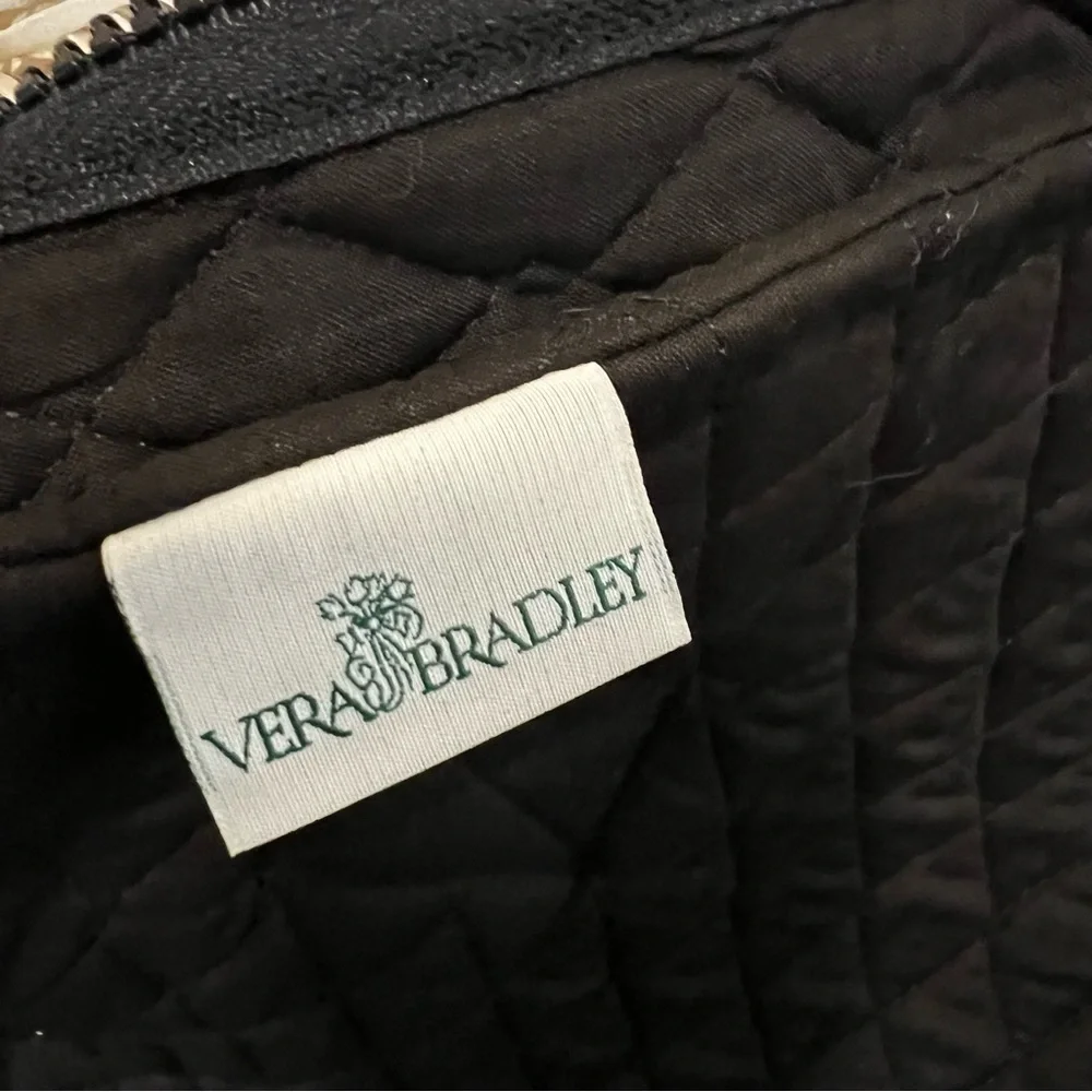 Vintage VERA BRADLEY Laurel 1997 Garment Bag Black Red Floral Travel Quilted USA